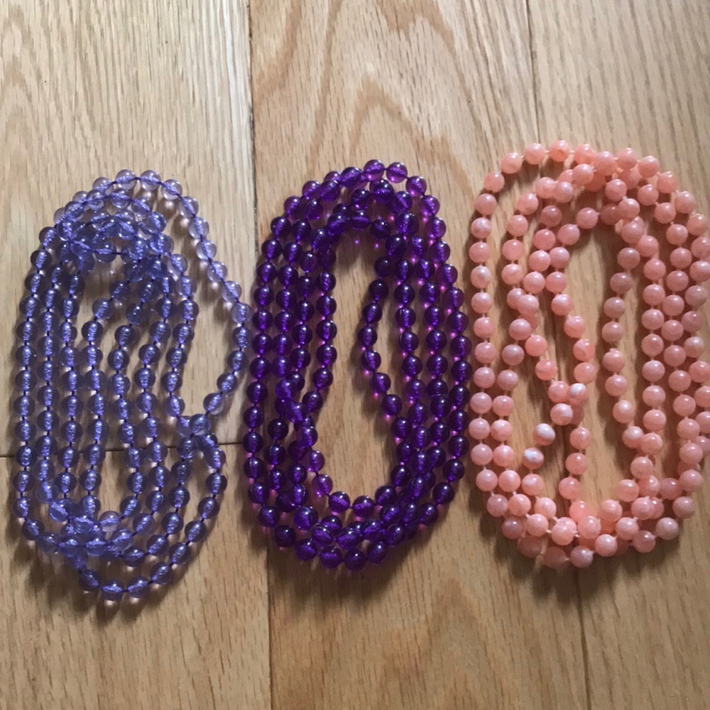 Vintage Plastic Beaded Necklace Set of 3